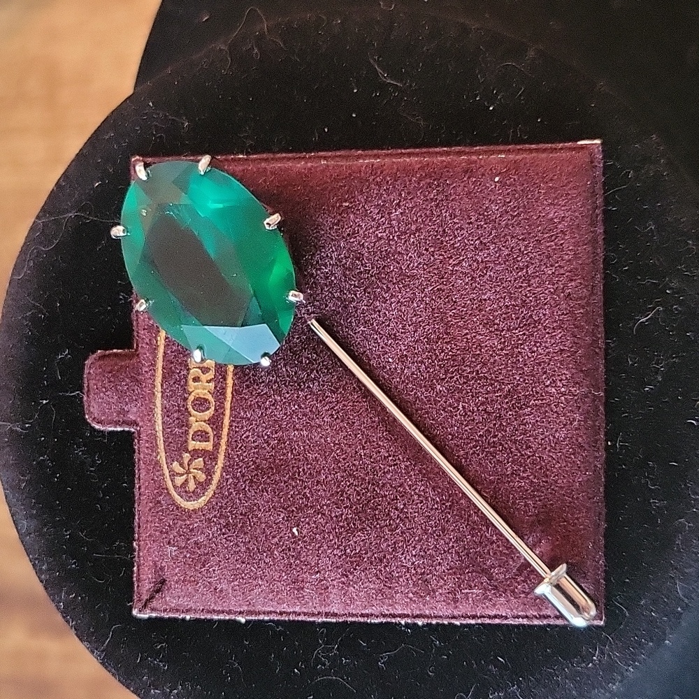 Vintage D'Orlan Large "Emerald" Brooch